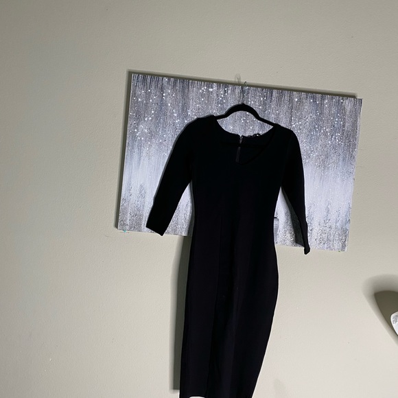 NWT Black Felicity & Coco 3/4 Sleeve zipper Pencil Cocktail Dress. Size S - Picture 1 of 7